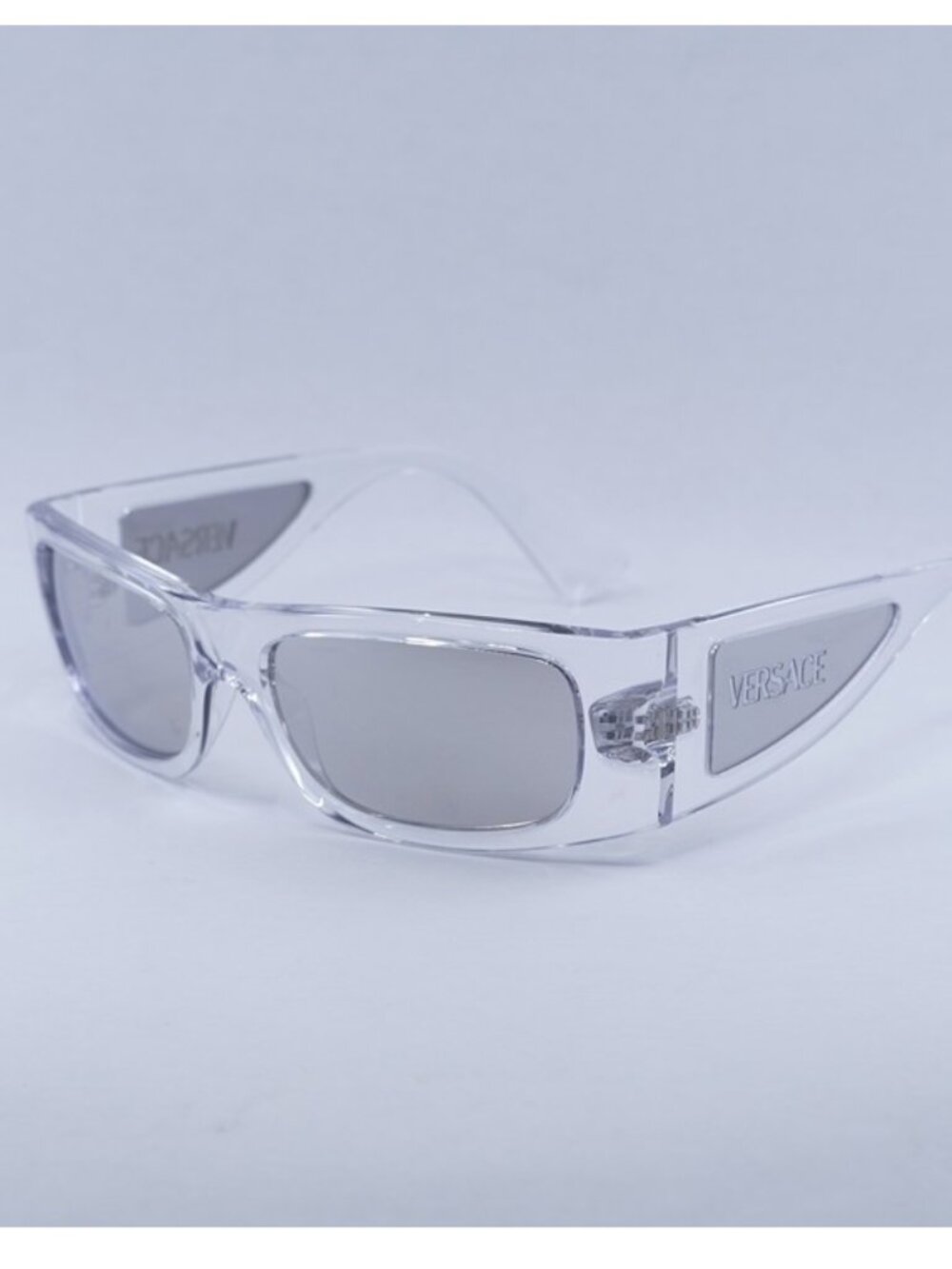 Versace VE4482 148/8V Sunglasses Transparent Rectangle Frame, Clear Lenses